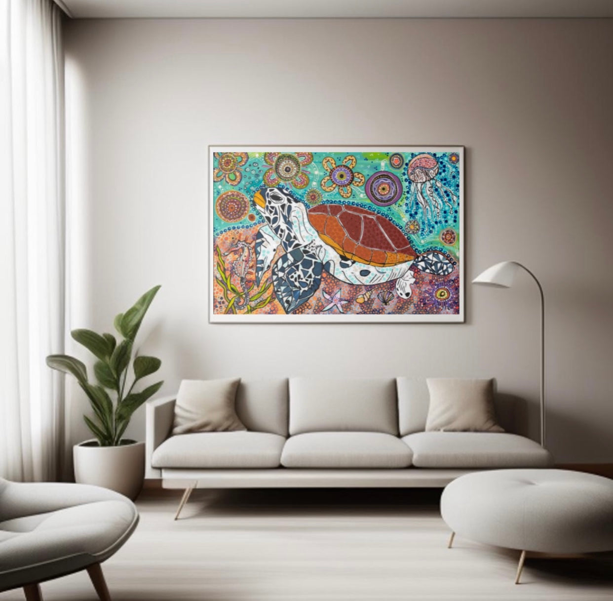 Decor - (Turtle Dreaming) Gandhalwurr (Smooth Cotton Rag) 90 x 60cm