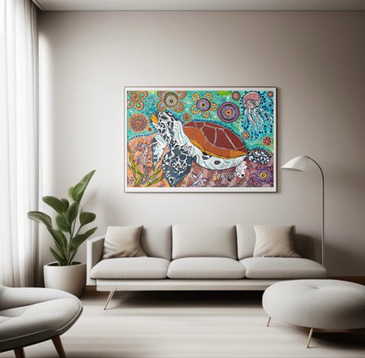Decor - (Turtle Dreaming) Gandhalwurr (Smooth Cotton Rag) 90 x 60cm